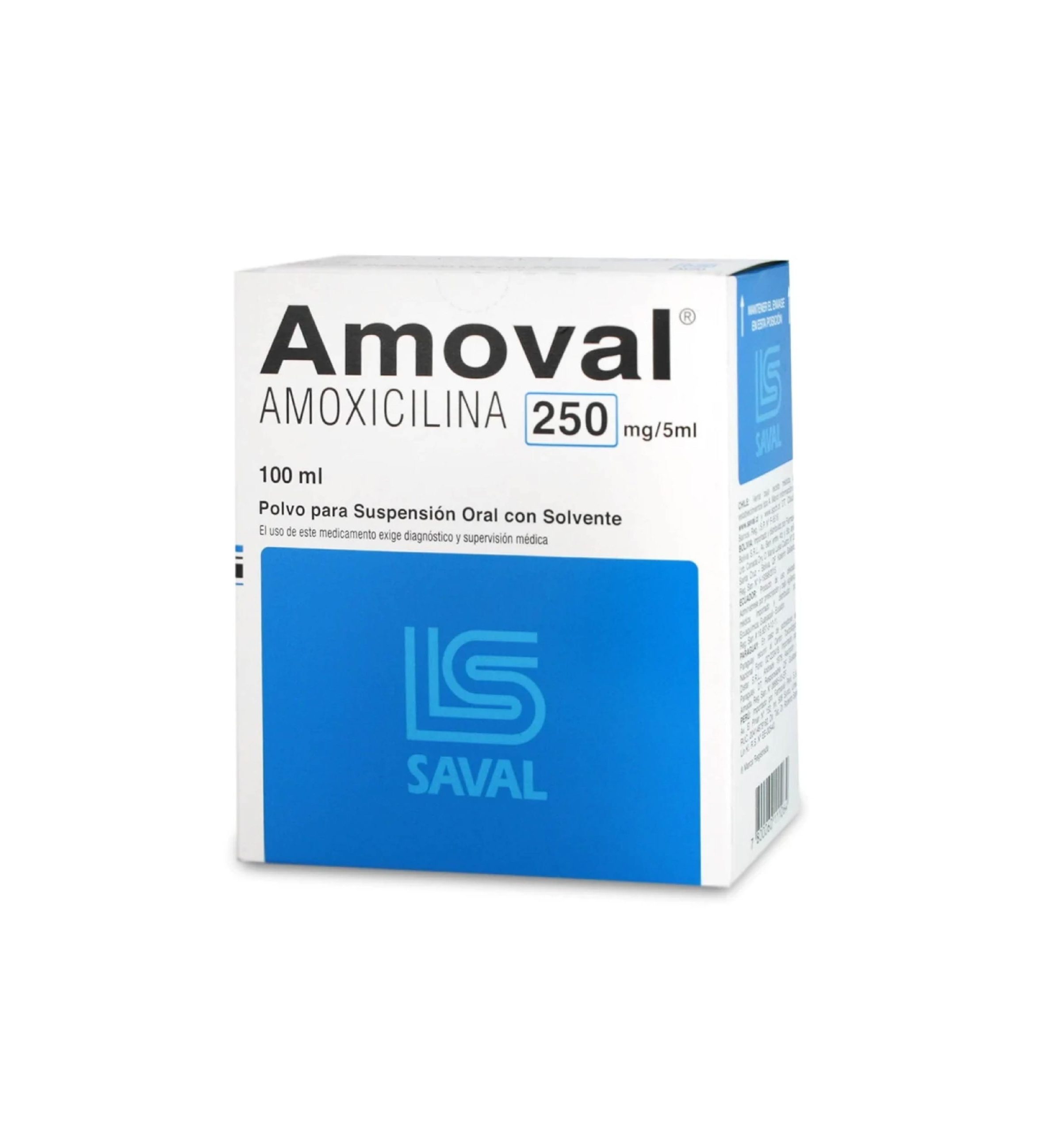 Amoval Amoxicilina 250 mg 5ml Suspensión 100 mL Farmauno cl