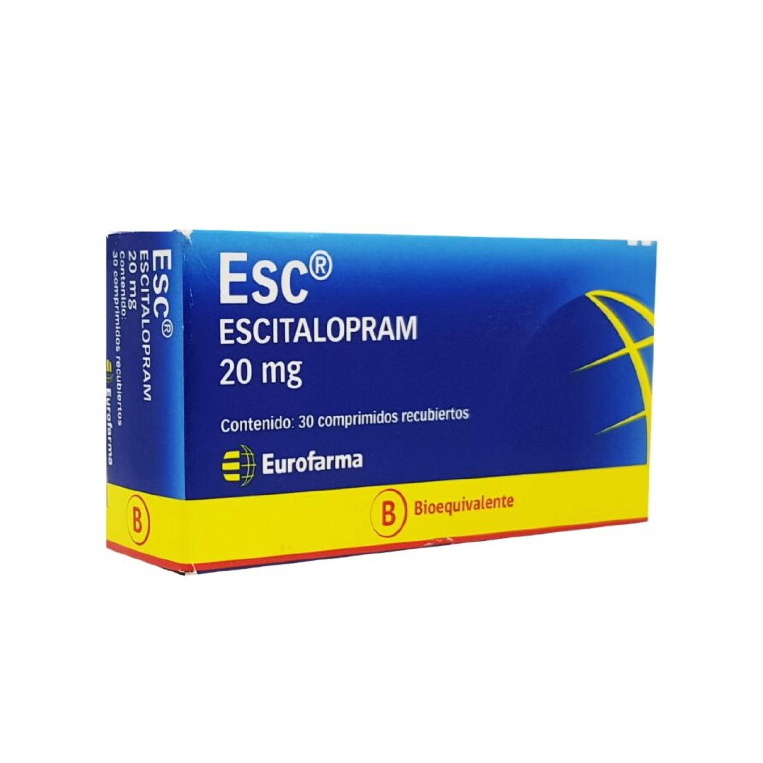 Esc Escitalopram 20 Mg 30 Comprimidos - Farmauno.cl