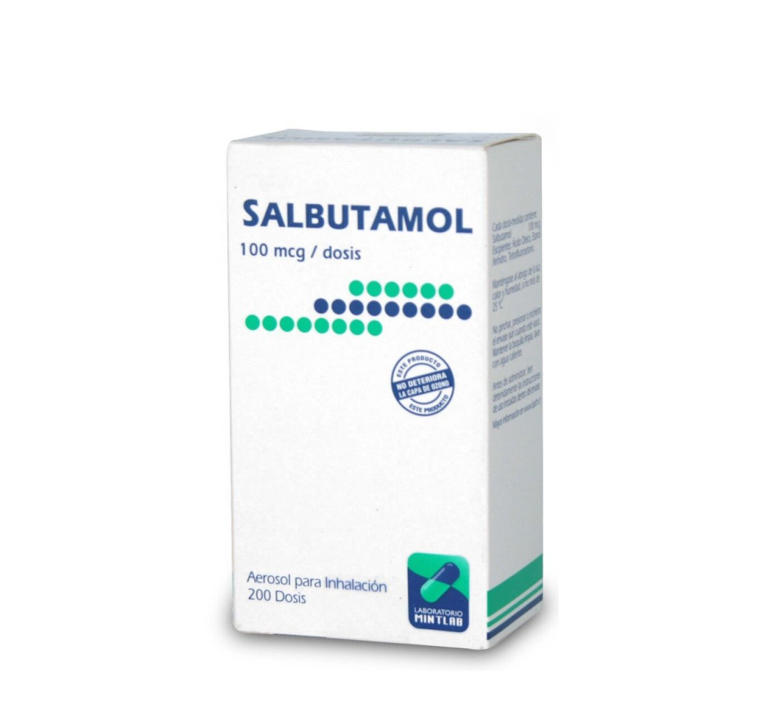 Salbutamol 100 mcg / Dosis Inhalador Bucal 250 dosiss 