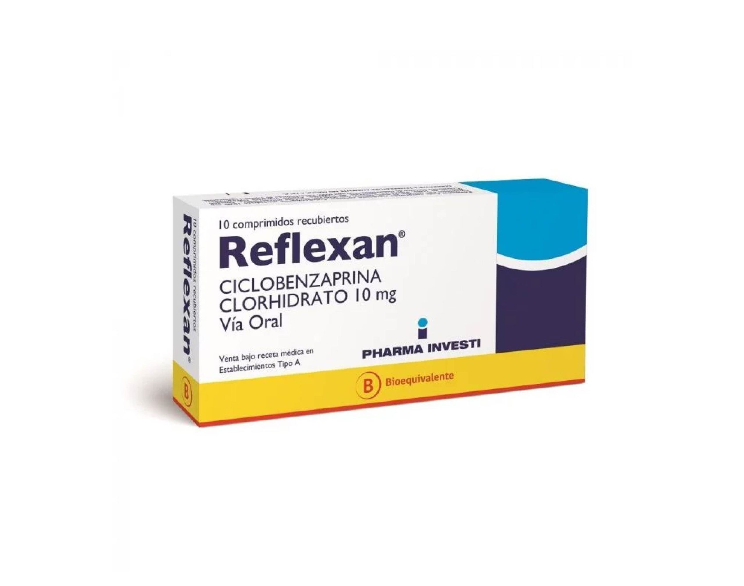 Reflexan Ciclobenzaprina 10 mg 10 Comprimidos Ranurado 