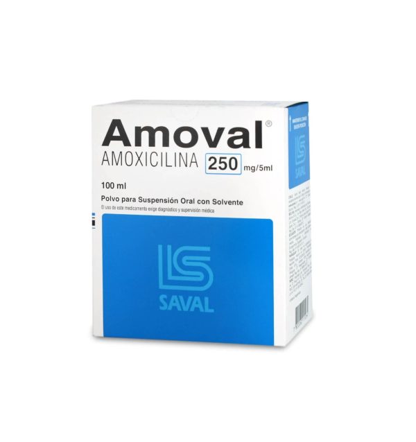 Amoval Amoxicilina 250 Mg/5ml Suspensión 100 ML - Farmauno.cl