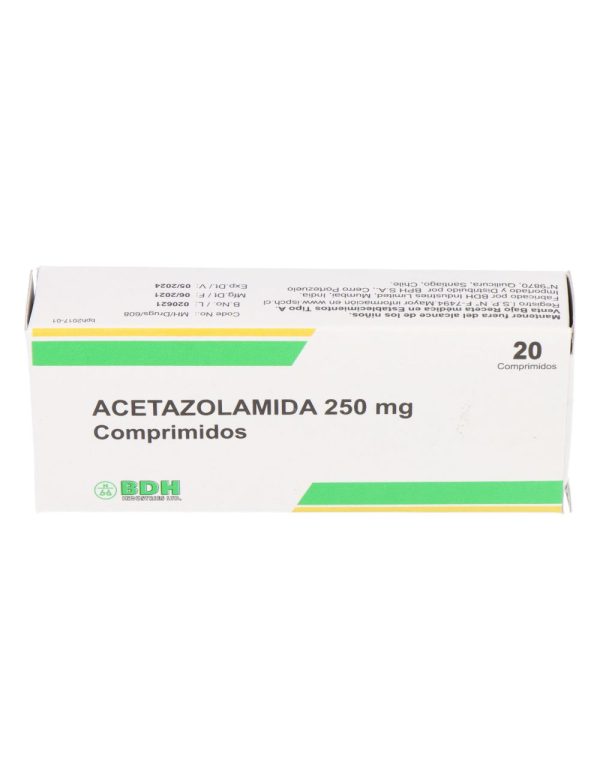 Acetazolamida 250mg Caja X 30 Tabletas, 48% OFF